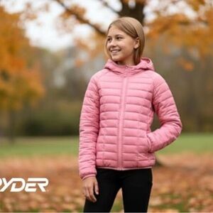 Spyder Girls 6X Mauve Rose  Quilted Hooded Puffer Jacket NWT. Ret $119